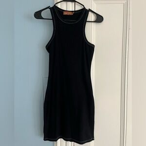 Black Racerback Dress with Contrast Stitching